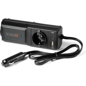 Technaxx TE21 Auto 12V spanningsomvormer met 2 USB poorten en 1 x 230V stopcontact max. 200W