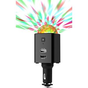 Technaxx Duitsland mini-discobal voor auto met led, feestlicht, USB, kleine disco voor buiten en auto, laadfunctie voor je mobiele telefoon, TX-159