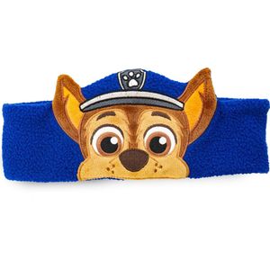 PAW PATROL Hoofdband hoofdtelefoon en slaapmasker voor kinderen met Chase de tekenheld - comfortabel door zachte fleece - geen druk op de oren - volumeregeling - ideaal voor reizen (blauw),Standaard