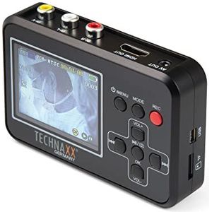 Technaxx TX-182 Retro videoscanner met 6 cm display van Video8, Hi8, SVHS, VHS, VCD, DVD, VCR, DV - Video's rechtstreeks op geheugenkaart - Scan je oude films eenvoudig en snel