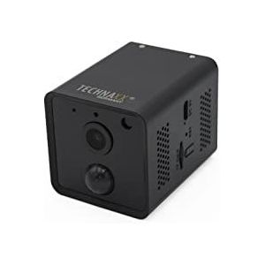Technaxx Mini Wifi IP Camera TX-190 - FullHD Kleine Beveiliging Indoor Draadloze Verborgen Nanny Cam met APP - PIR bewegingsdetectie, 100° kijkhoek, 3200 mAh batterij, nachtzicht