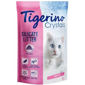 5L Pink/Roze Tigerino Crystals Sensitive Fun Kattenbakvulling Silicaat
