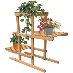 Coemo Houten Plantenrek, Bloemenrek, 3/5/7 Niveaus, Bloementrap voor Tuin, Balkon, Patio of Binnenruimtes, Bloemenstandaard, Trap voor Planten op Meerdere Niveaus