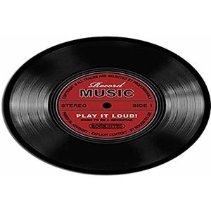 Rockbites Design Z886035 geluidsplaten muismat record muziek rood, zwart