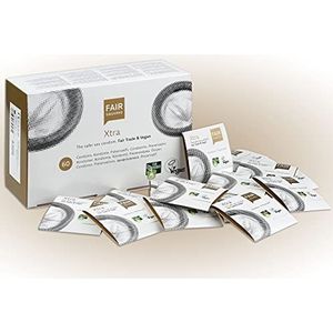FAIR SQUARED Condooms Xtra 60 Box 53 mm – veganistische condooms klimaatneutraal van eerlijk handeld natuurlijk rubber – condoom gevoelsecht flinterzachte condooms