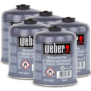 5x Weber gascartridge 26100 voor Q 100 serie en Performer Touch-N-Go