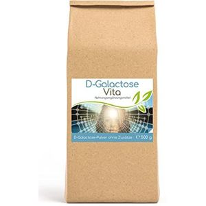 Cellavita D-galactose Vita-poeder (>98% hoogzuiver), 500 g – galactose voedingssupplement voor energiestofwisseling en hersenfunctie – eenvoudige suiker zonder additieven voor mentale helderheid en
