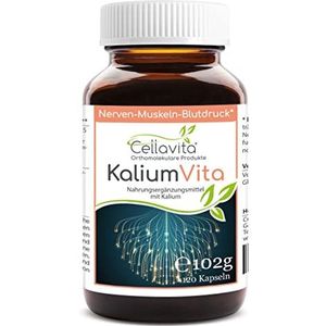 Cellavita Kalium Vita (zenuwspierenbloeddruk) capsules & poeder, van kaliumcitraat zonder verdere additieven & katapullen | (120 capsules)