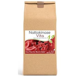 Cellavita Nattokinase Vita (Het Plus voor bloed en cel) capsules | 100% natuurlijk zonder additieven uit sojaermentatie | (300 capsules in zak)