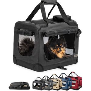 Cadoca Katten Reismand XXXL 101x68x65cm Opvouwbaar Transportbox Dieren Hondentransportbox Kattentransportbox Grijs