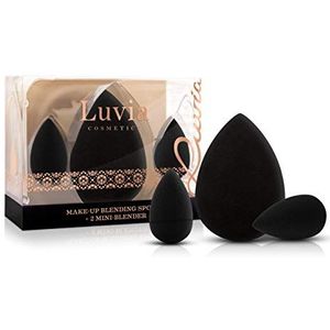 Luvia Beauty Blender Sponge Set - 3 make-up eieren sponsjes in zwart - Super zachte blending spons in 2 maten voor nauwkeurig en groot aanbrengen van cosmetica