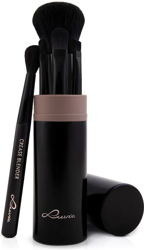 Luvia - Reisset Espresso - Make-Up Kwastenset - 5 Vegan Cosmetica Kwasten