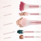 Luvia - Prime Vegan Candy - Kwastenset - Mat Wit en Lichtroze - 5 Stuks