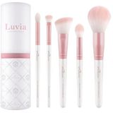 Luvia - Prime Vegan Candy - Kwastenset - Mat Wit en Lichtroze - 5 Stuks