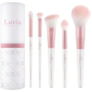 Luvia - Prime Vegan Candy - Kwastenset - Mat Wit en Lichtroze - 5 Stuks