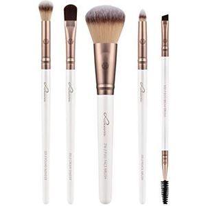 Make-up Kwastenset Luvia, Daily Selection Set, Poeder- en Ooogkwasten, 5 veganistische cosmetische Kwasten, Make-up Kwasten