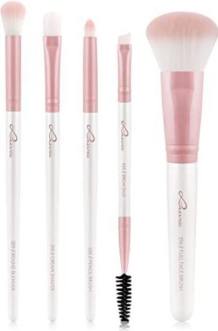 Make-up Kwastenset Luvia, Daily Selection Set, Poeder- en Ooogkwasten, 5 veganistische cosmetische Kwasten, Make-up Kwasten