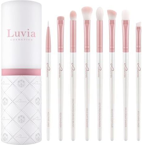 Luvia Cosmetics - Prime Vegan All Eye Want - Make-up Penselen Set - Pearl White/Rose - 8 Stuks