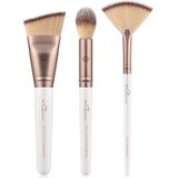Luvia - Prime Vegan Highlight & Contour Kwastenset - 3 Stuks - Veganistisch Nurai Haar