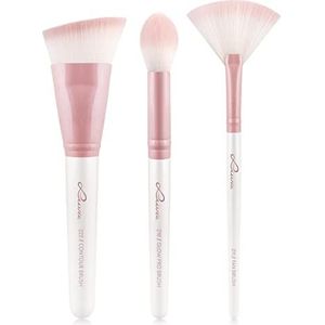 Luvia Cosmetics Brush Brush Set Prime Vegan Candy Highlight & Contour Set Fan Brush + Glow Pro Brush + Contour Brush