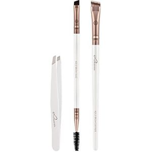 Luvia Cosmetics Prime Vegan Brow Kit wenkbrauw verzorgingsset Pearl White / Metallic Coffee Brown