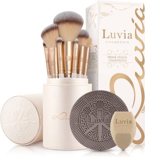 Luvia - Prime Vegan Champagne Kwastenset - 10 Stuks - Inclusief Spons