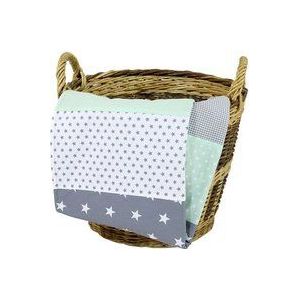 Ullenboom® Babydekbed; in de kleur blauw, grijs, patchwork (70 x 100 cm ); ideaal voor de kinderwagen of als speeldeken 70 x 100 cm