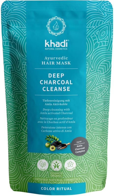 Khadi - Deep Charcoal Cleanse - Haarmasker - Amla - Houtskool