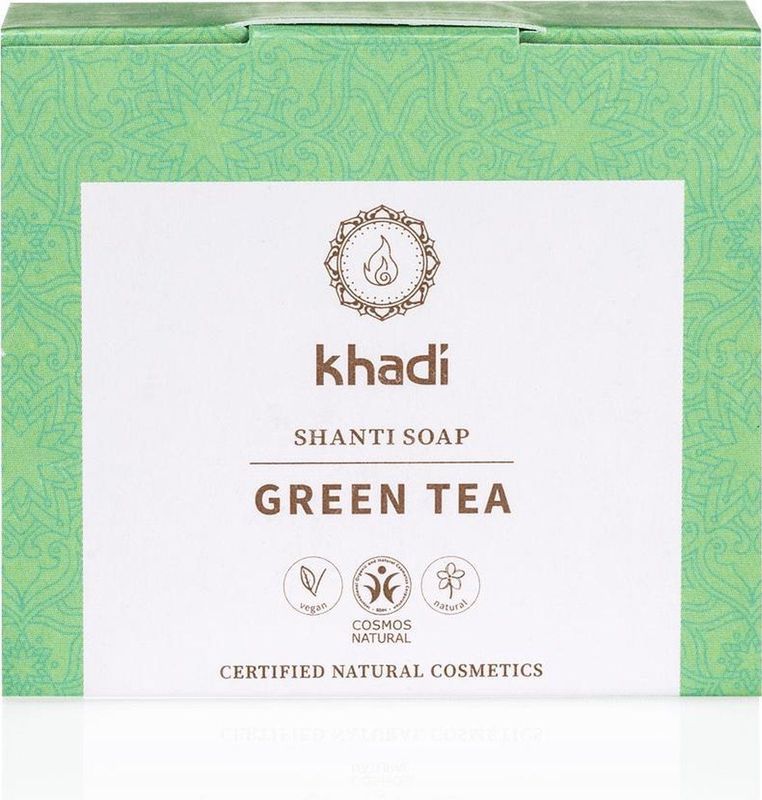Khadi - Groene Thee Zeep - 100 Gram - Actieve Kool - Hydraterend