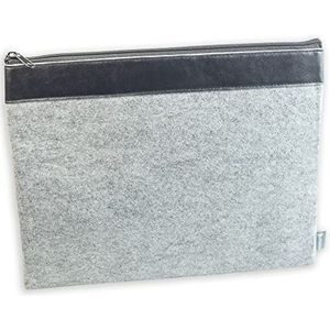Banktas van vilt grijs A4 portemonnee cosmeticatas pennenetui tablettas