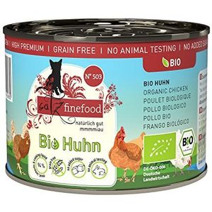 catz finefood Bio kattenvoer kip - N° 503 - natvoer voor katten - 6 x 200 g - zonder granen en toegevoegde suiker (1,2 kg)