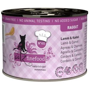 catz finefood Ragout nr. 611 lam & kameel natvoer voor katten - fijn kattenvoer in graanvrije saus en suiker met een hoog vleesgehalte 6 x 190 g