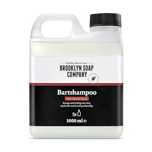 Brooklyn Soap Company Baardshampoo navulling (1 liter), baardzeep navulverpakking, reiniging en verzorging voor je baard