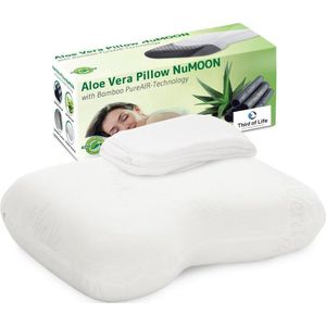 Numoon - Bamboe/Aloë Vera Kussen - Wit - Bamboe Visco Garens