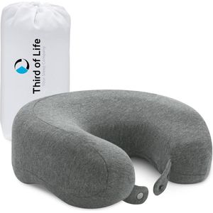 RONDAR cervicaal reiskussen voor auto, vliegtuig, trein | Reiskussen | Kussen van traagschuim om nekpijn te verlichten tijdens het zitten, hoes met rits