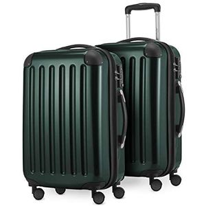 HAUPTSTADTKOFFER - Alex - 2 x handbagage harde schaal glanzend, 55 cm, 42 liter, bosgroen-bosgroen, bosgroen, 55 cm, koffer