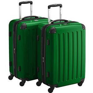 HAUPTSTADTKOFFER - Alex, set van 2 koffers harde schaal, glanzend, TSA, 65 cm, 74 liter, metaal. Groen, groen, 65 cm, kofferset