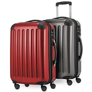 HAUPTSTADTKOFFER - Alex - 2x handbagage harde schaal glanzend 55 cm 42 liter - titanium rood, rood/titanium, 55 cm, koffer