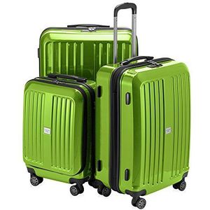 HAUPTSTADTKOFFER - XBERG - harde koffer met wielen - verkrijgbaar in 3 maten (S, M, L), Groene appel, bagageset