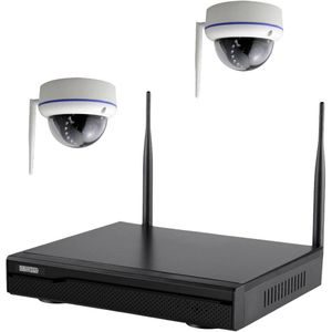 Inkovideo INKO-22M2D I22m2d IP-Bewakingscameraset WiFi 4-kanaals Met 2 Cameras 1920 X 1080 Pixel