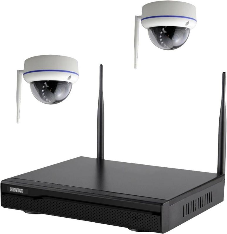 Inkovideo - INKO-22M2D i22m2d wlan IP-Überwachungskamera-Set 4-Kanal mit 2 Kameras 1920 x 1080 Pixel