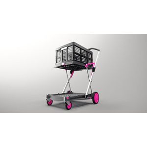 Clax trolley inclusief vouwkrat - Roze Clax trolley inclusief vouwkrat - Roze