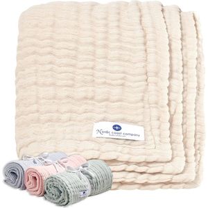 Nordic Coast Company Mousseline deken natuur wit 80 x 80 cm