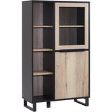 Woonexpress Vitrinekast Zundert - MDF - Naturel - 91x148x40 cm (BxHxD)