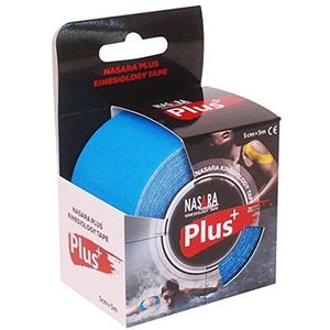 Nasara PLUS Kinesiology Tape, Kinesiotape voor sporters, 5cm x 5m, turquoise
