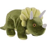 Warmies Warmte/magnetron opwarm knuffel - Dinosaurus/Triceratops - groen - 35 cm - pittenzak
