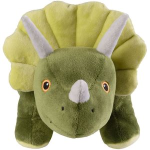 Warmies Warmte/magnetron opwarm knuffel - Dinosaurus/Triceratops - groen - 35 cm - pittenzak