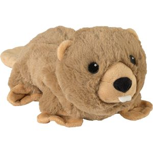 Warmies Warmte/magnetron opwarm knuffel - Bever - bruin - 37 cm - pittenzak