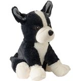 Warmies Warmte/magnetron opwarm knuffel - Hond/boston terrier - zwart - 26 cm - pittenzak