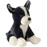 Warmies Warmte/magnetron opwarm knuffel - Hond/boston terrier - zwart - 26 cm - pittenzak